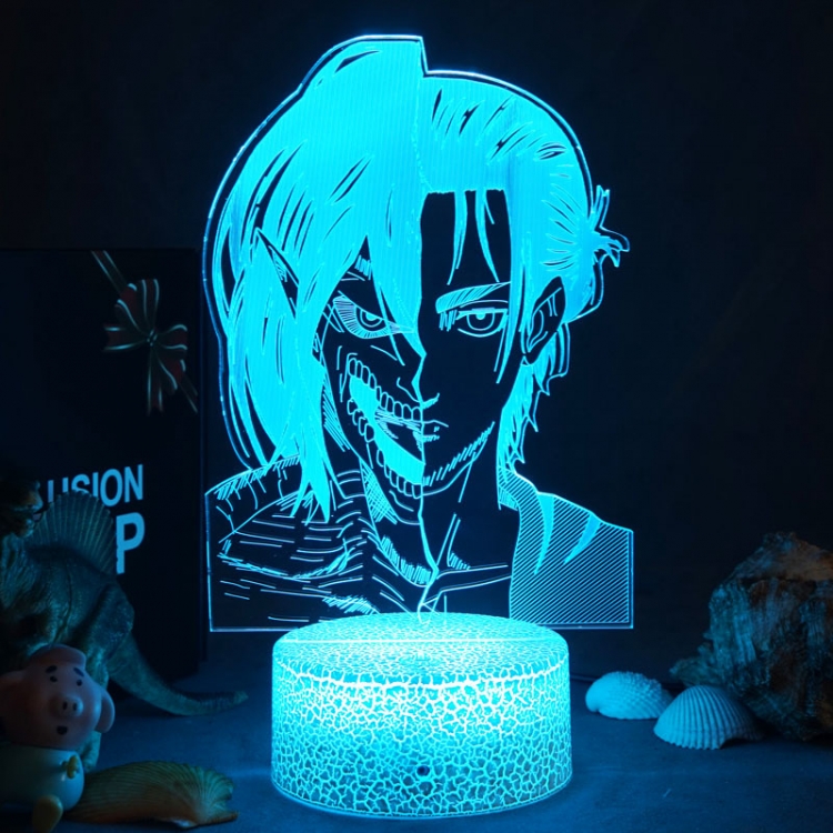 Shingeki no Kyojin  3D night light USB touch switch colorful acrylic table lamp 420-14  BLACK BASE