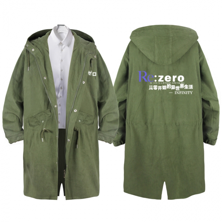 Re:Zero kara Hajimeru Isekai Seikatsu  Anime Peripheral Hooded Long Windbreaker Jacket from S to 3XL