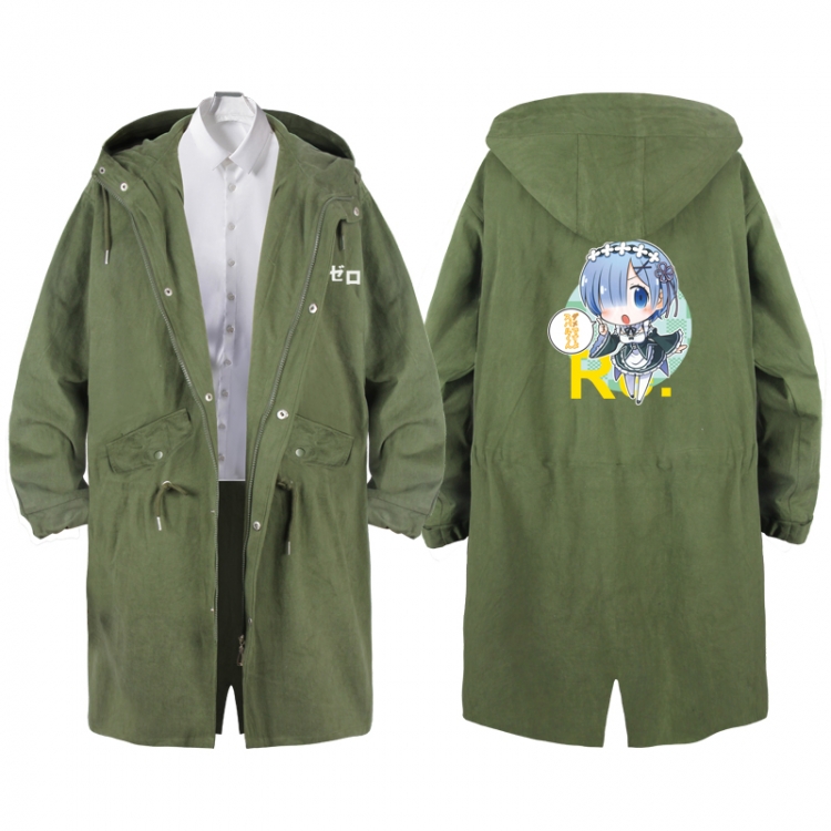 Re:Zero kara Hajimeru Isekai Seikatsu  Anime Peripheral Hooded Long Windbreaker Jacket from S to 3XL
