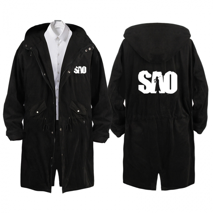 Sword Art Online  Anime Peripheral Hooded Long Windbreaker Jacket from S to 3XL