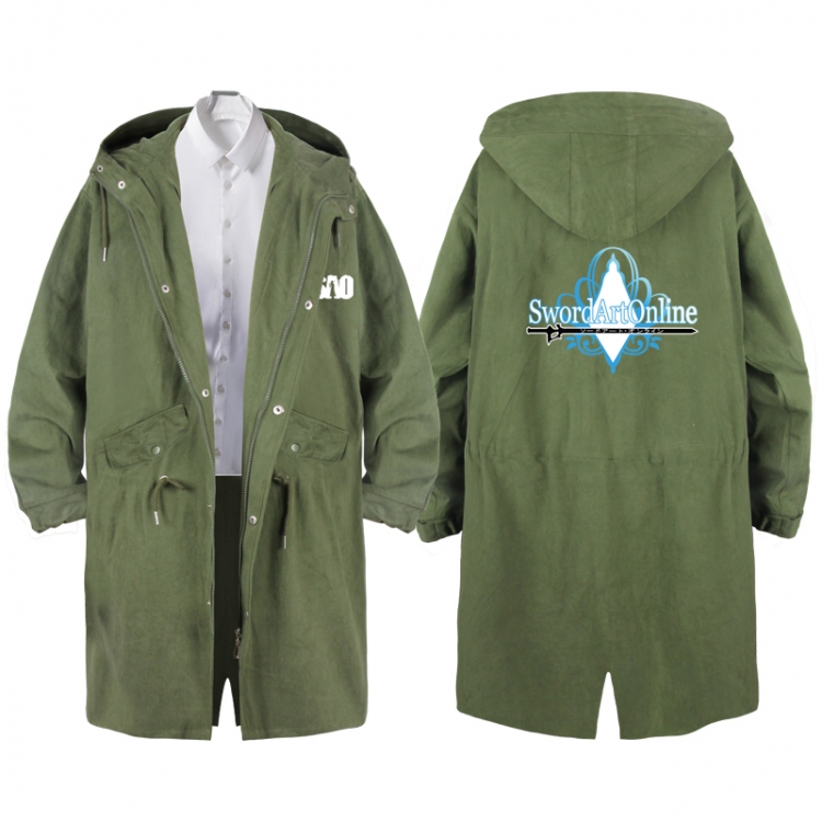 Sword Art Online  Anime Peripheral Hooded Long Windbreaker Jacket from S to 3XL