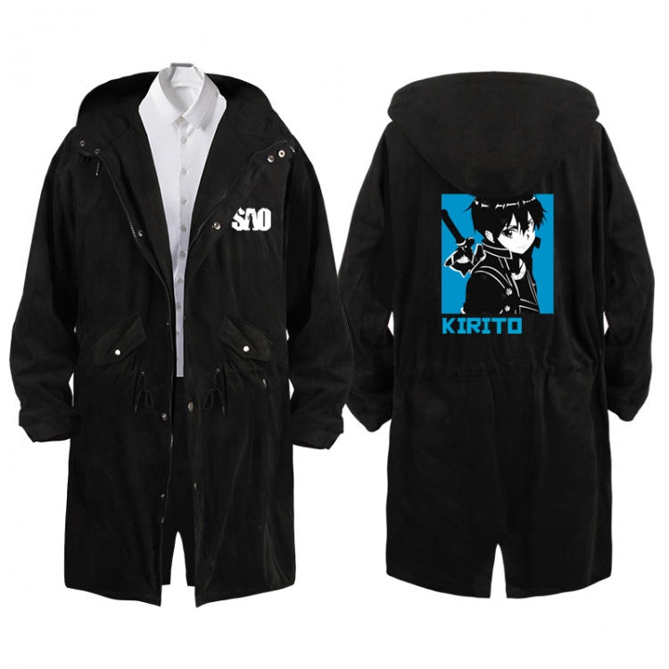 Sword Art Online  Anime Peripheral Hooded Long Windbreaker Jacket from S to 3XL