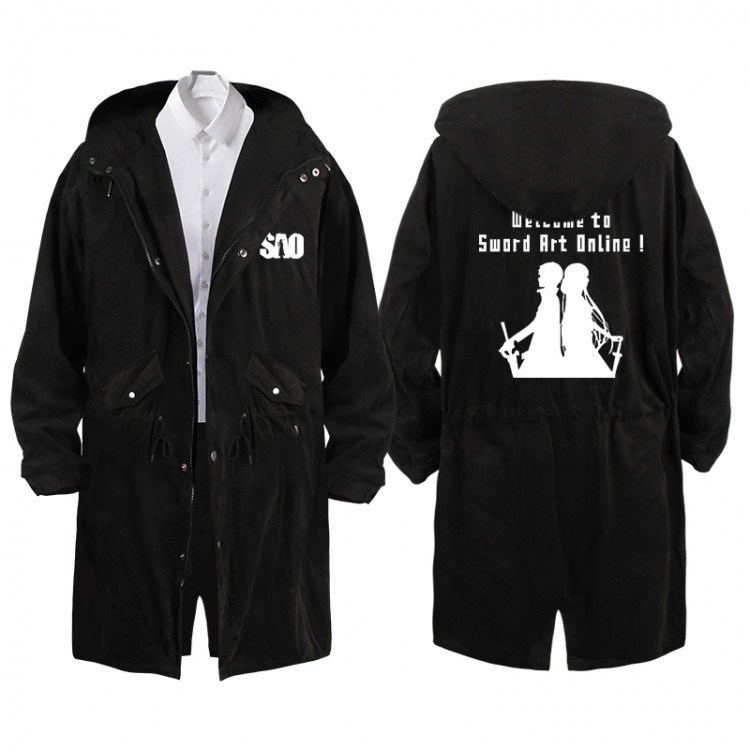 Sword Art Online  Anime Peripheral Hooded Long Windbreaker Jacket from S to 3XL