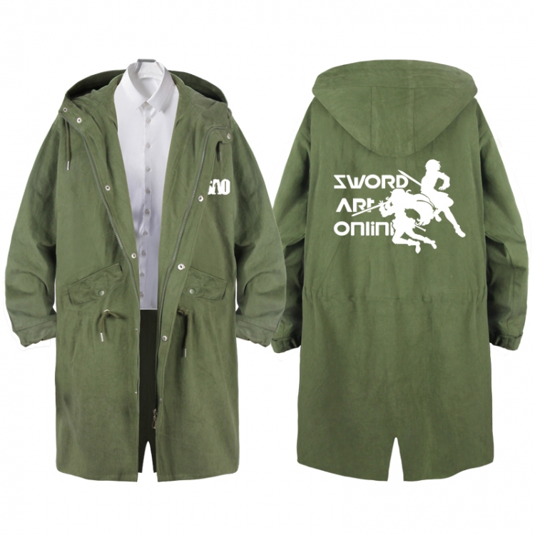 Sword Art Online  Anime Peripheral Hooded Long Windbreaker Jacket from S to 3XL