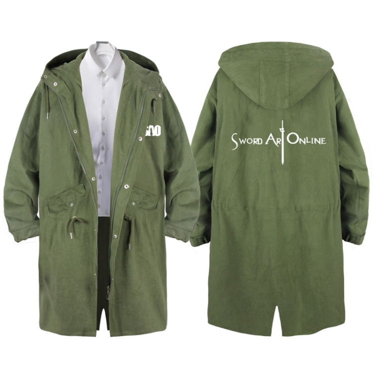 Sword Art Online  Anime Peripheral Hooded Long Windbreaker Jacket from S to 3XL