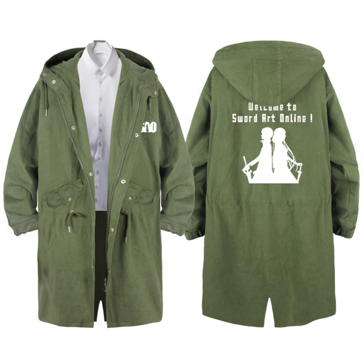 Sword Art Online  Anime Peripheral Hooded Long Windbreaker Jacket from S to 3XL