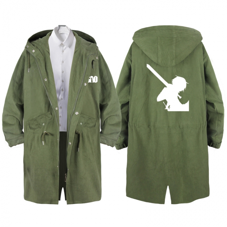 Sword Art Online  Anime Peripheral Hooded Long Windbreaker Jacket from S to 3XL