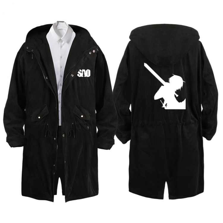 Sword Art Online  Anime Peripheral Hooded Long Windbreaker Jacket from S to 3XL