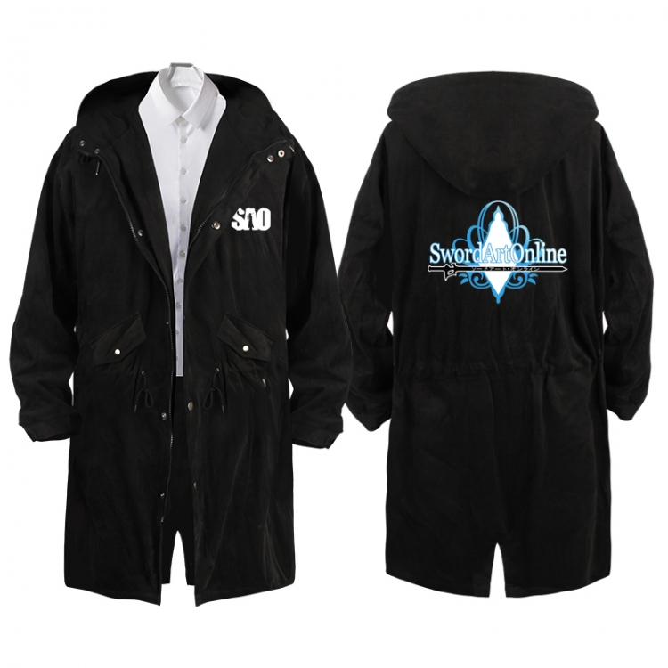 Sword Art Online  Anime Peripheral Hooded Long Windbreaker Jacket from S to 3XL