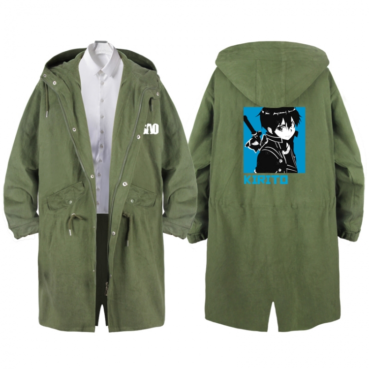 Sword Art Online  Anime Peripheral Hooded Long Windbreaker Jacket from S to 3XL