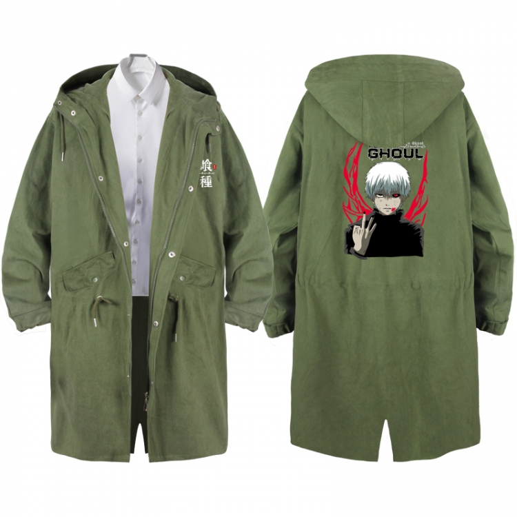 Tokyo Ghoul Anime Peripheral Hooded Long Windbreaker Jacket from S to 3XL