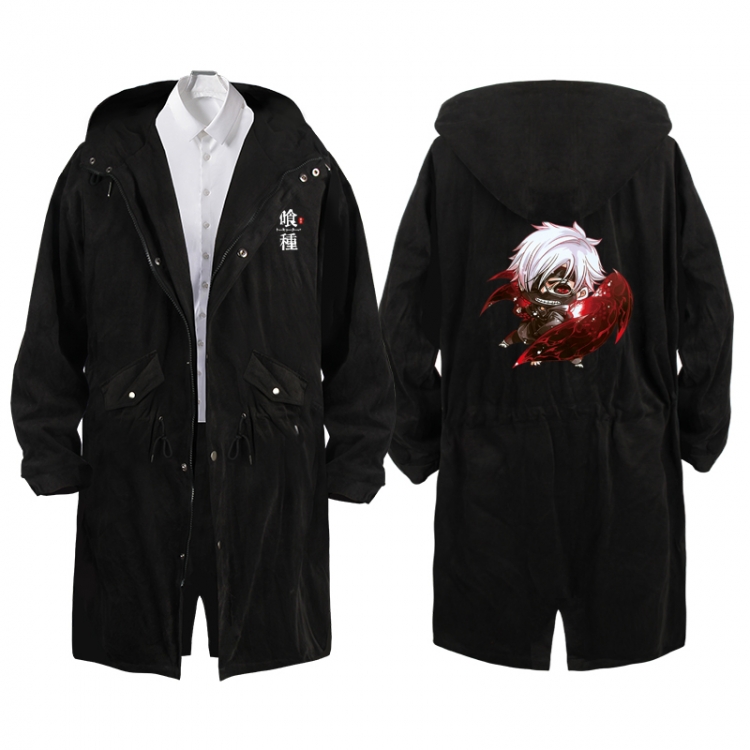 Tokyo Ghoul Anime Peripheral Hooded Long Windbreaker Jacket from S to 3XL