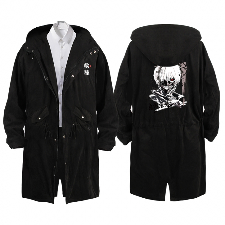 Tokyo Ghoul Anime Peripheral Hooded Long Windbreaker Jacket from S to 3XL