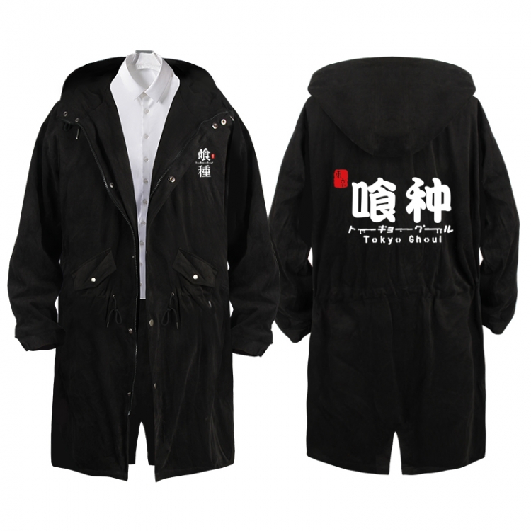 Tokyo Ghoul Anime Peripheral Hooded Long Windbreaker Jacket from S to 3XL