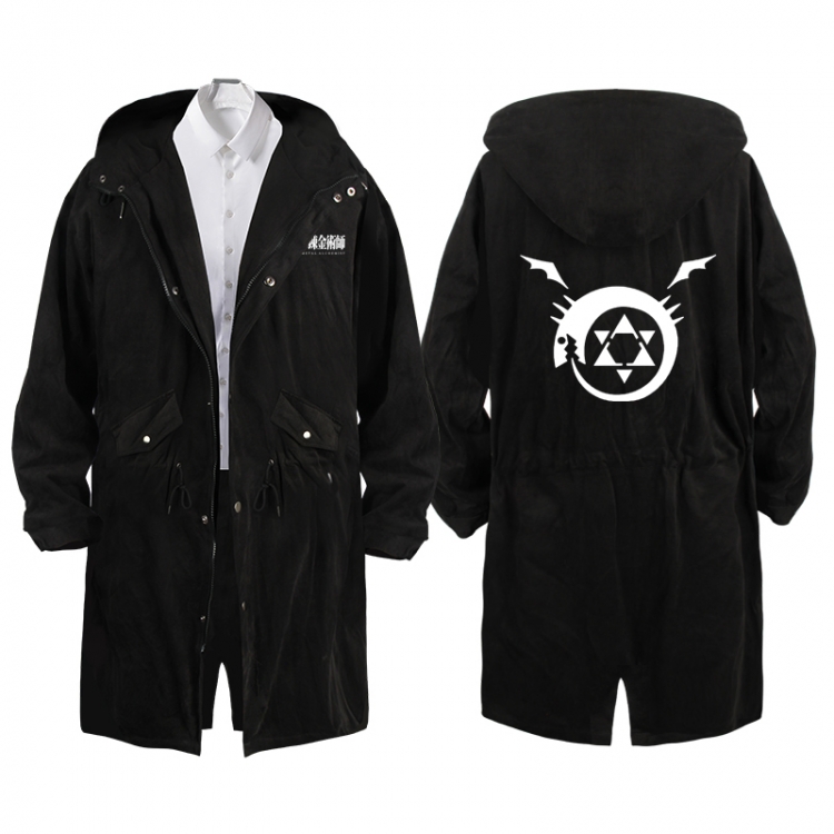 Fullmetal Alchemist Anime Peripheral Hooded Long Windbreaker Jacket from S to 3XL