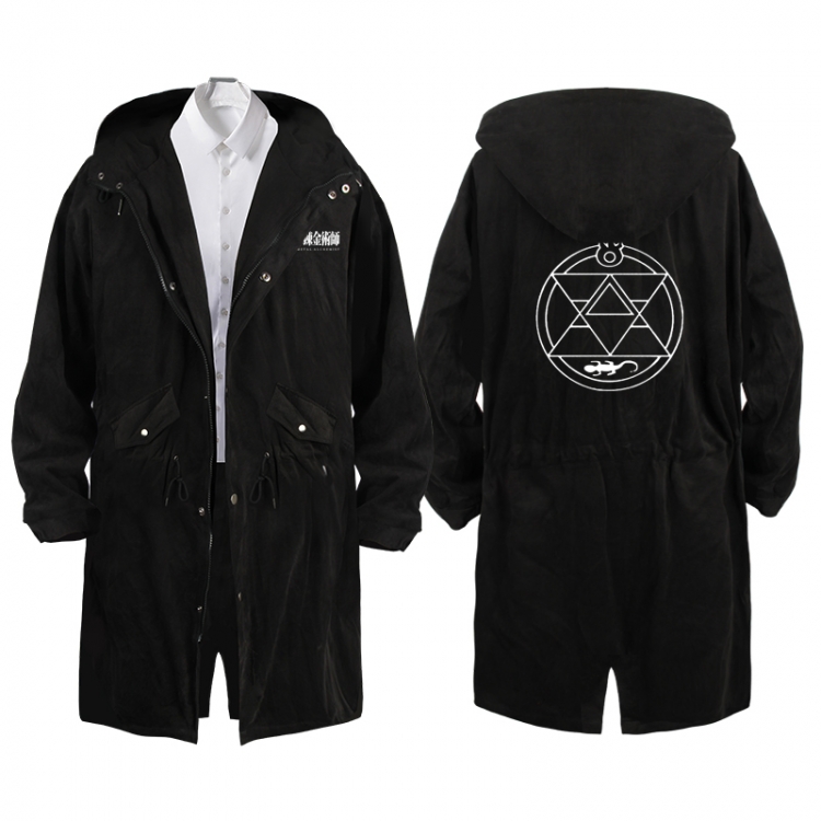 Fullmetal Alchemist Anime Peripheral Hooded Long Windbreaker Jacket from S to 3XL