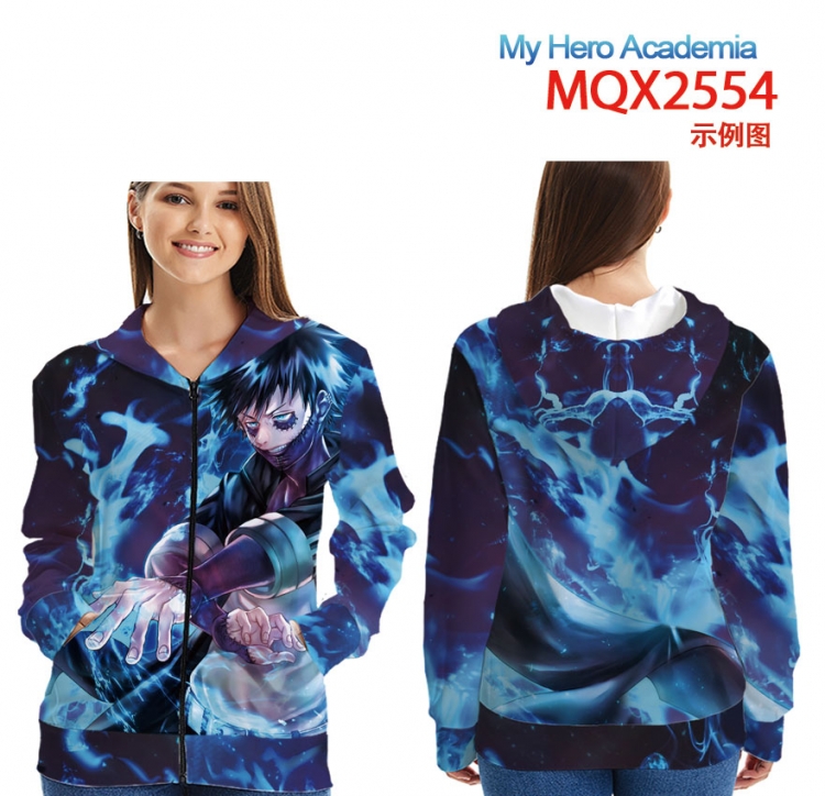My Hero Academia Long Sleeve Zip Patch Pocket Hoodie Sweatshirt Jacket  from 2XS to 4XL MQX-2554