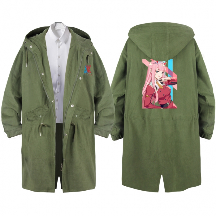 DARLING in the FRANXX Anime Peripheral Hooded Long Windbreaker Jacket from S to 3XL