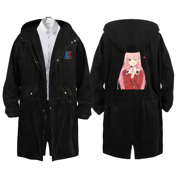 DARLING in the FRANXX Anime Peripheral Hooded Long Windbreaker Jacket from S to 3XL