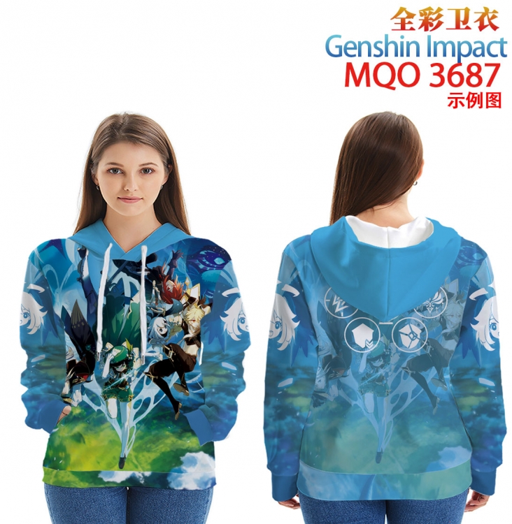 Genshin Impact Full Color Patch pocket Sweatshirt Hoodie  from XXS to 4XL MQO 3687 