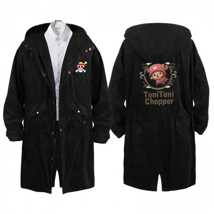 One Piece Anime Peripheral Hooded Long Windbreaker Jacket from S to 3XL