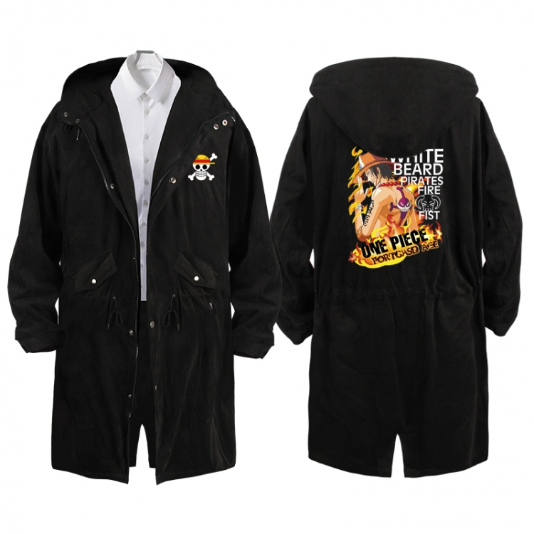 One Piece Anime Peripheral Hooded Long Windbreaker Jacket from S to 3XL