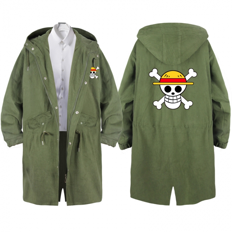 One Piece Anime Peripheral Hooded Long Windbreaker Jacket from S to 3XL