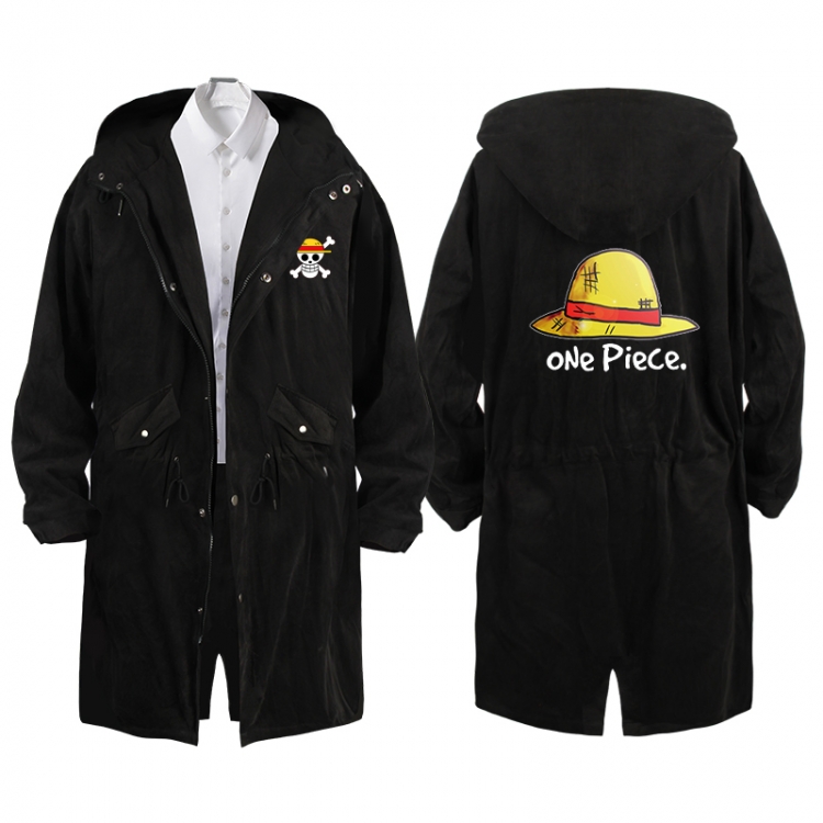 One Piece Anime Peripheral Hooded Long Windbreaker Jacket from S to 3XL