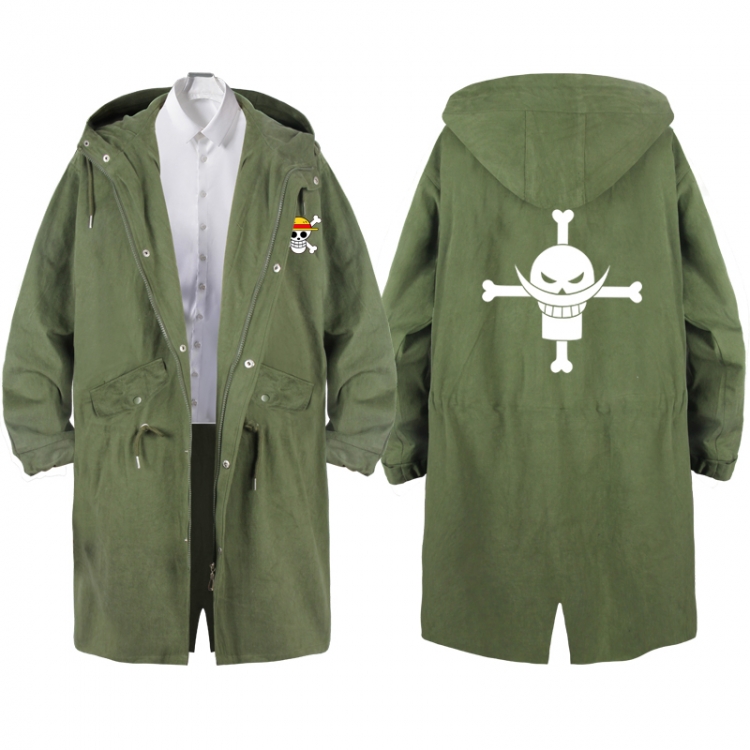 One Piece Anime Peripheral Hooded Long Windbreaker Jacket from S to 3XL