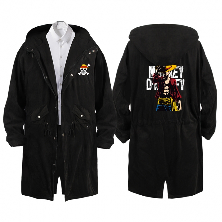 One Piece  Anime Peripheral Hooded Long Windbreaker Jacket from S to 3XL