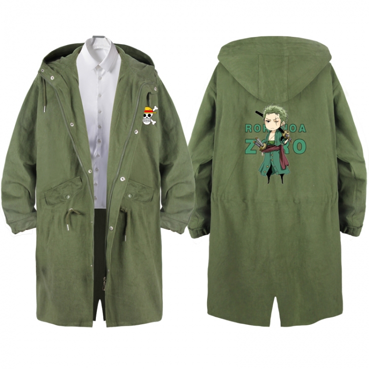 One Piece  Anime Peripheral Hooded Long Windbreaker Jacket from S to 3XL