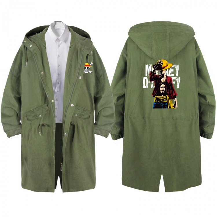 One Piece  Anime Peripheral Hooded Long Windbreaker Jacket from S to 3XL