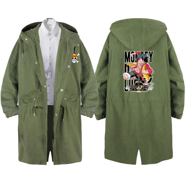 One Piece  Anime Peripheral Hooded Long Windbreaker Jacket from S to 3XL