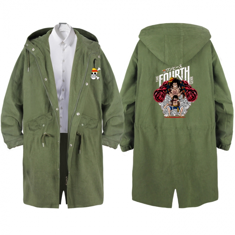 One Piece  Anime Peripheral Hooded Long Windbreaker Jacket from S to 3XL