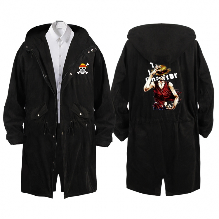 One Piece  Anime Peripheral Hooded Long Windbreaker Jacket from S to 3XL