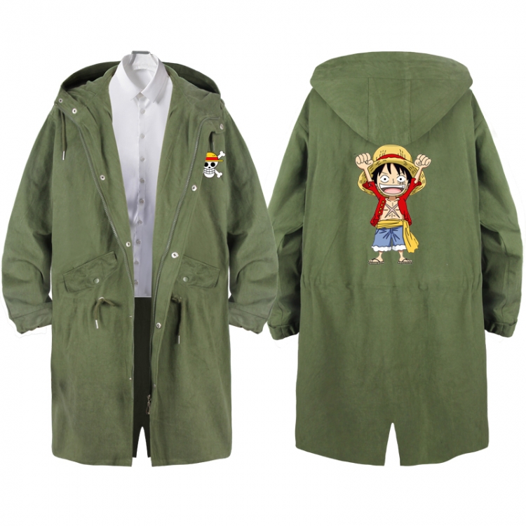 One Piece  Anime Peripheral Hooded Long Windbreaker Jacket from S to 3XL