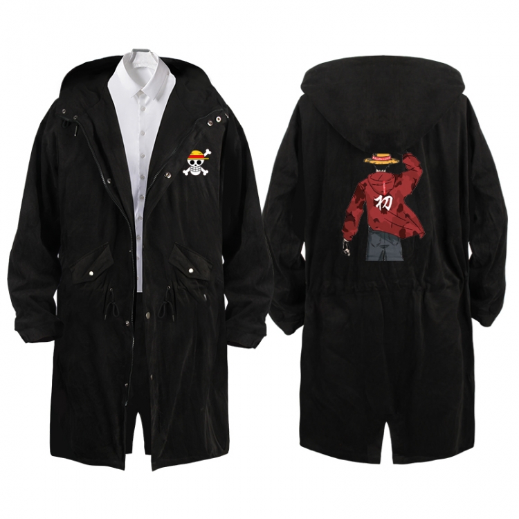 One Piece  Anime Peripheral Hooded Long Windbreaker Jacket from S to 3XL