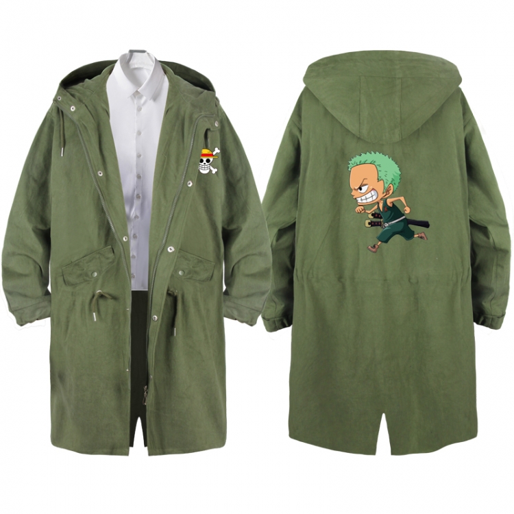 One Piece  Anime Peripheral Hooded Long Windbreaker Jacket from S to 3XL