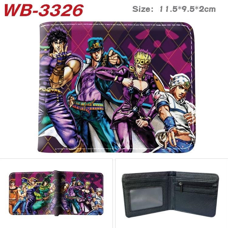 JoJos Bizarre Adventure Anime color book two-fold leather wallet 11.5X9.5X2CM  WB-3326A