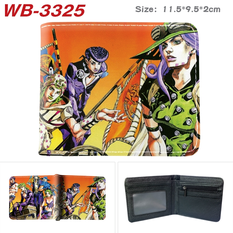 JoJos Bizarre Adventure Anime color book two-fold leather wallet 11.5X9.5X2CM WB-3325A