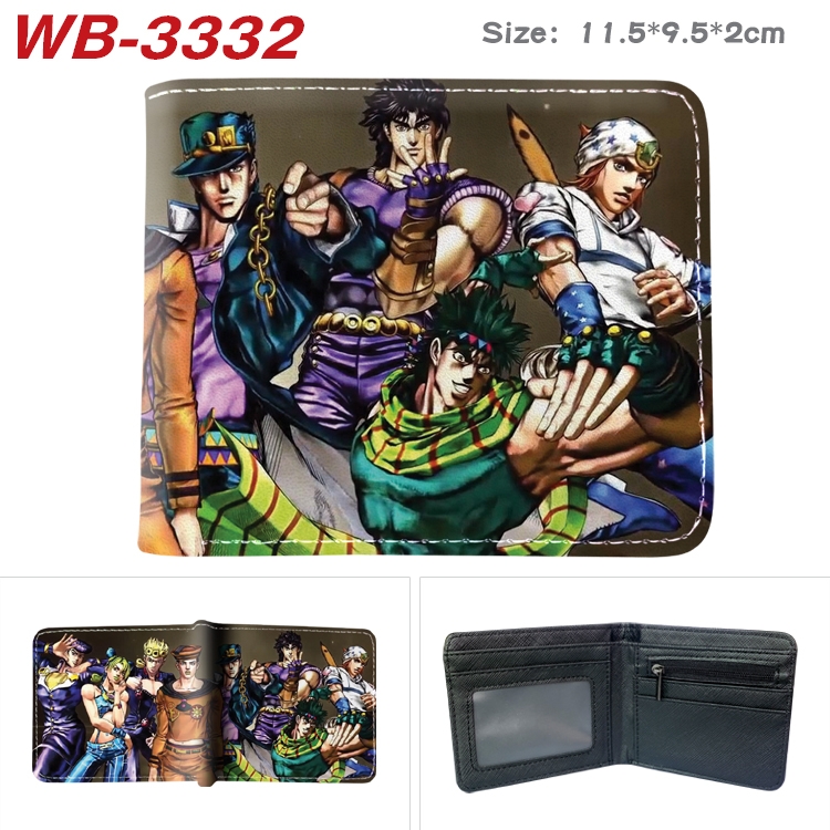 JoJos Bizarre Adventure Anime color book two-fold leather wallet 11.5X9.5X2CM WB-3332A