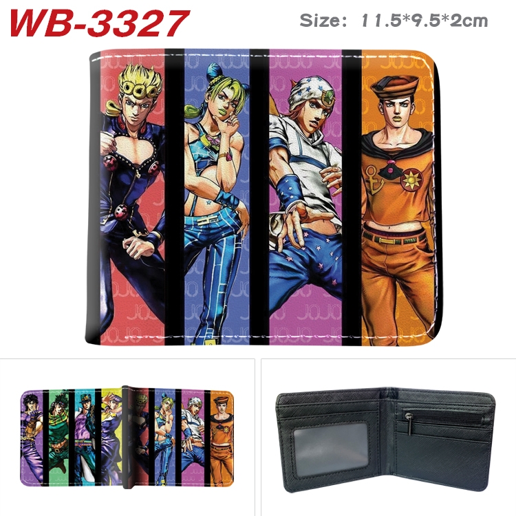 JoJos Bizarre Adventure Anime color book two-fold leather wallet 11.5X9.5X2CM  WB-3327A