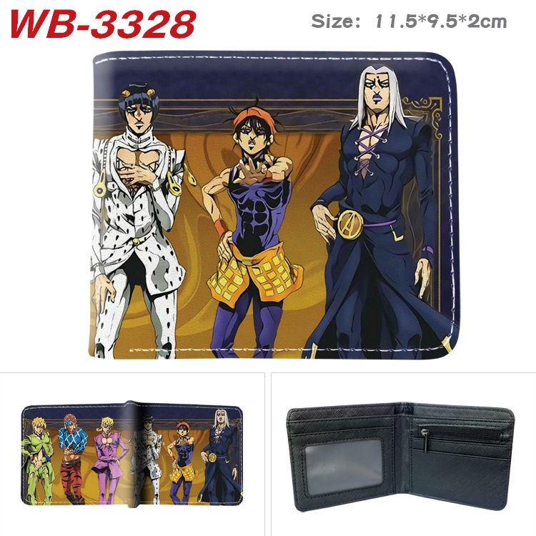 JoJos Bizarre Adventure Anime color book two-fold leather wallet 11.5X9.5X2CM   WB-3328A