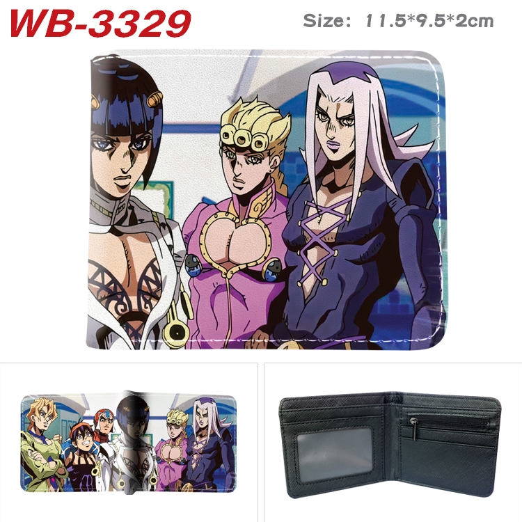 JoJos Bizarre Adventure Anime color book two-fold leather wallet 11.5X9.5X2CM  WB-3329A