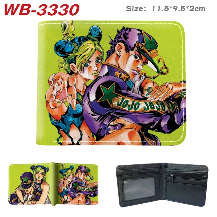 JoJos Bizarre Adventure Anime color book two-fold leather wallet 11.5X9.5X2CM WB-3330A