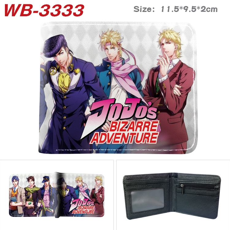 JoJos Bizarre Adventure Anime color book two-fold leather wallet 11.5X9.5X2CM   WB-3333A