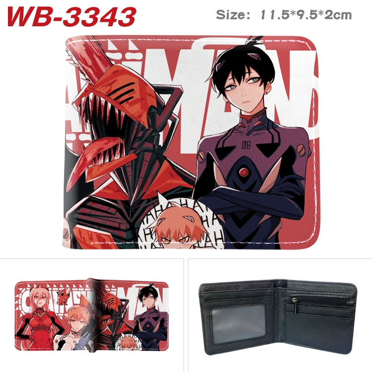 Chainsaw Man  Anime color book two-fold leather wallet 11.5X9.5X2CM  WB-3343A