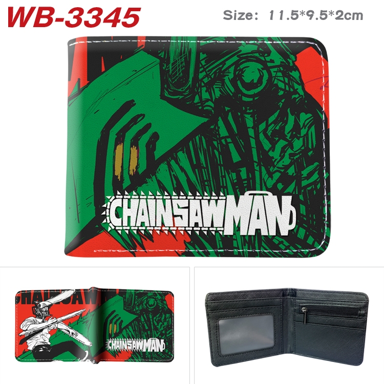 Chainsaw Man  Anime color book two-fold leather wallet 11.5X9.5X2CM WB-3345A