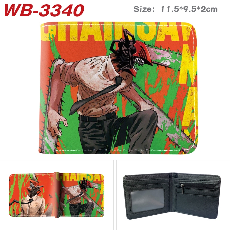 Chainsaw Man  Anime color book two-fold leather wallet 11.5X9.5X2CM WB-3340A