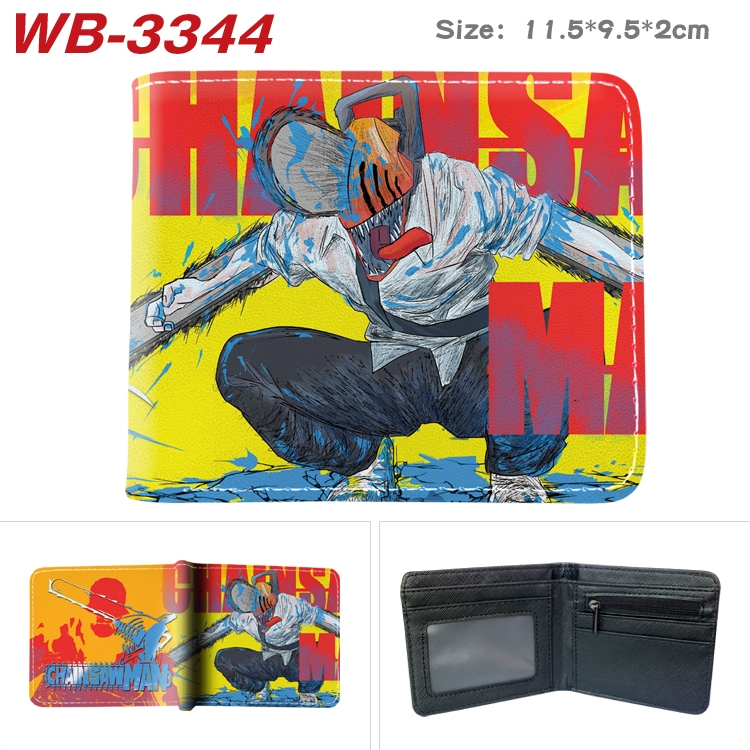 Chainsaw Man  Anime color book two-fold leather wallet 11.5X9.5X2CM  WB-3344A